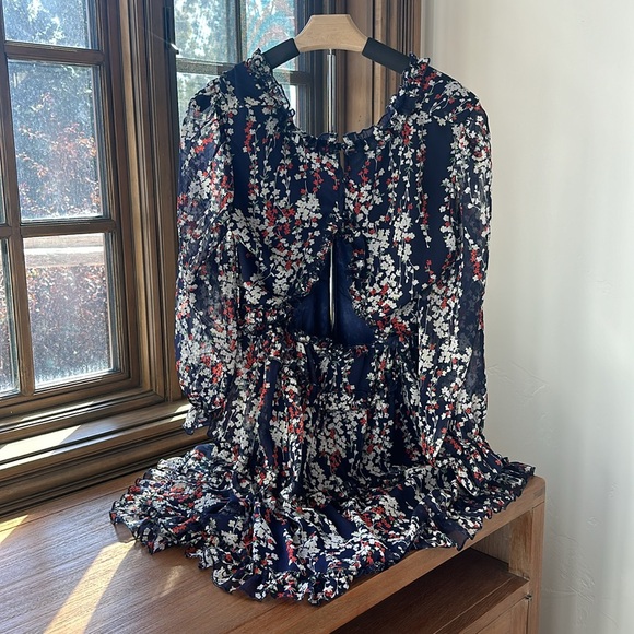 V-Neck & Backless Floral Mini Dress - Picture 5 of 6